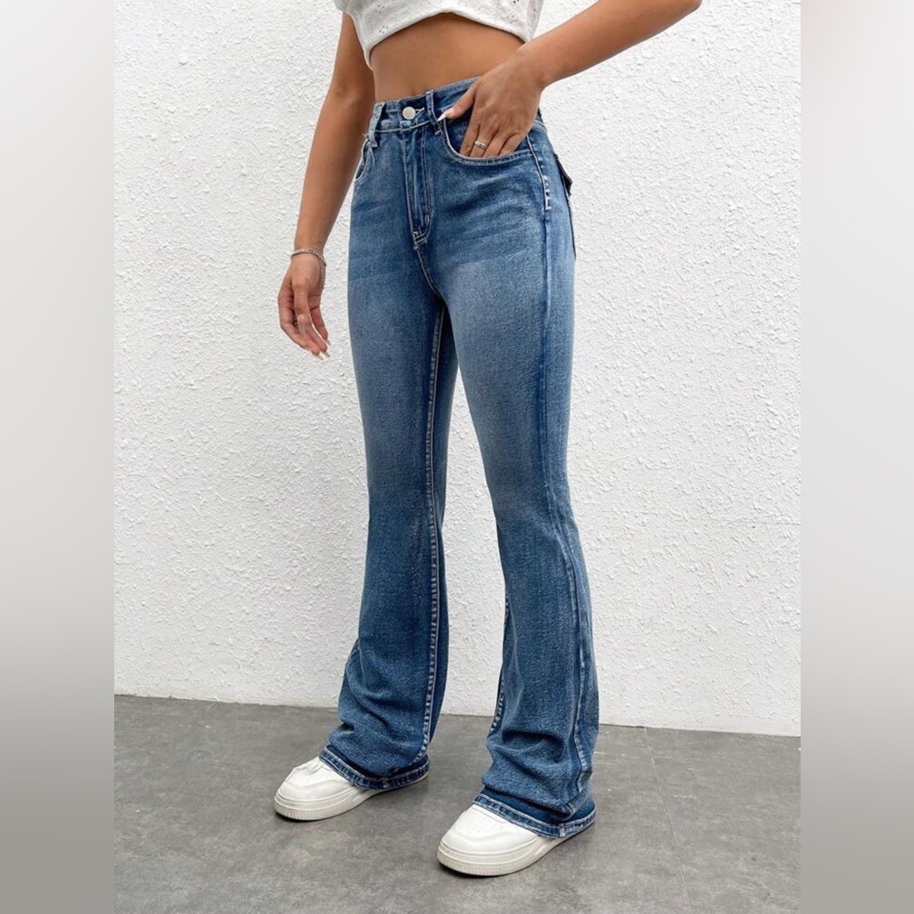 SHEIN high rise bootcut jeans